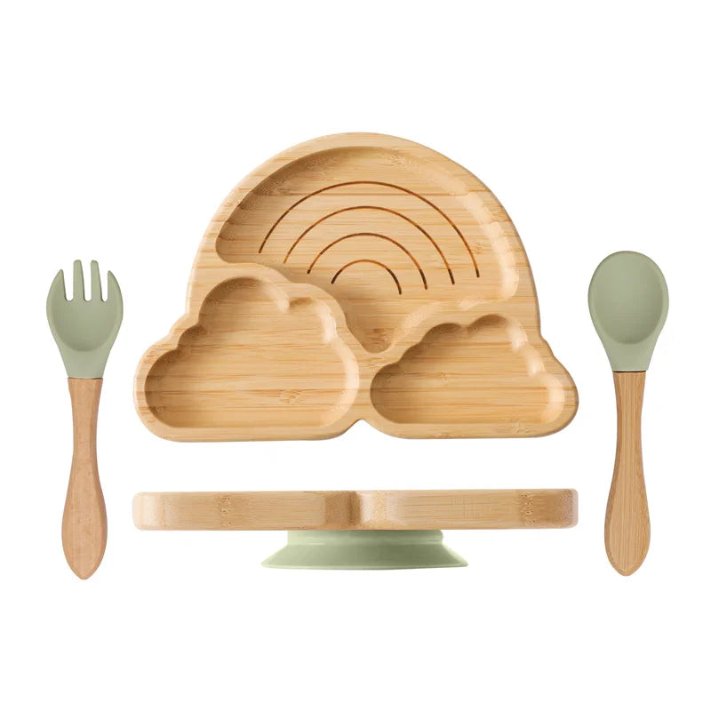 Bamboo Baby Feeding Set — Sun Plate & Suction Bowl, thoughtful detail