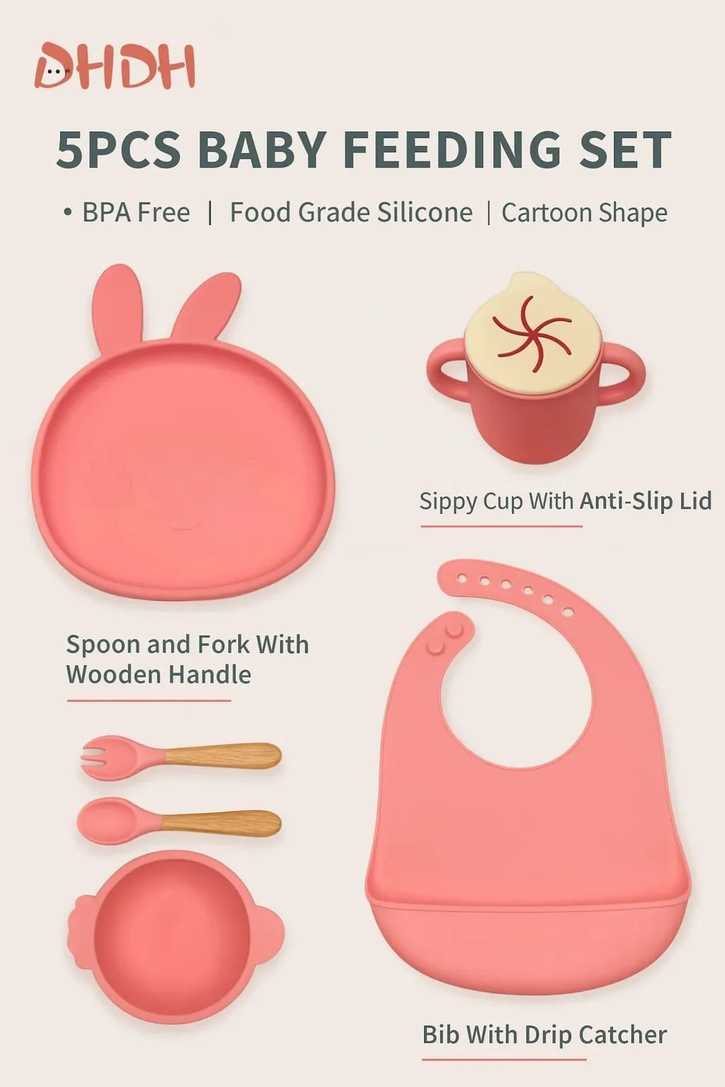 Silicone Baby Feeding Set — Gentle Weaning Essentials, soft texture detail