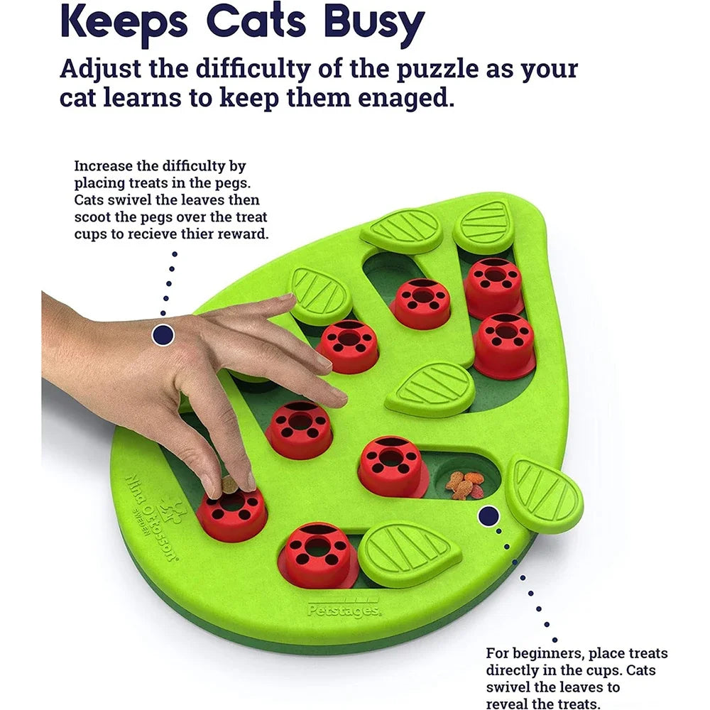 Cat Treat Puzzle — Interactive Play for Enrichment, close-up detail