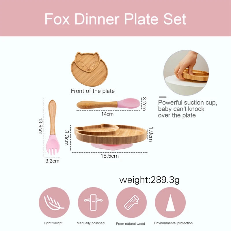 Bamboo Fox Tableware Set — BPA-Free Infant Feeding, premium quality view