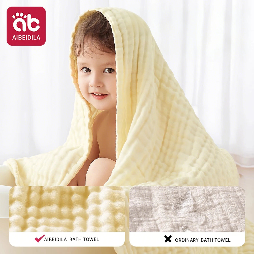6-Layer Cotton Gauze Baby Towel — Soft 90x90cm Wrap, premium quality view