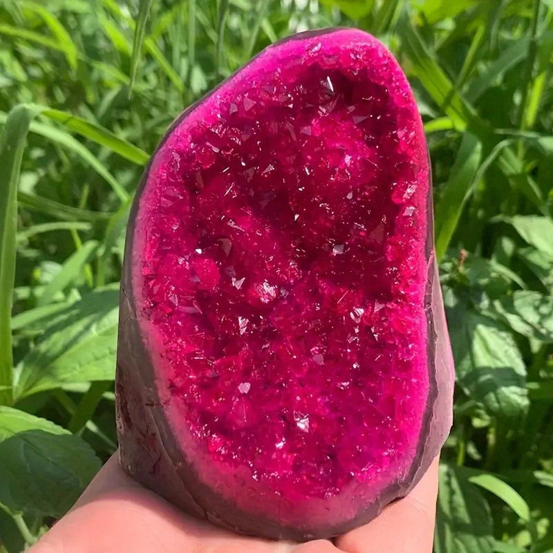 Pink Geode Quartz Cluster — Wellness Home Decor, premium quality view