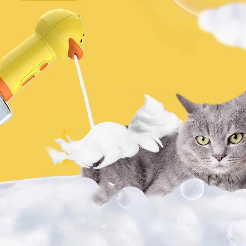 Duck Pet Foam Dispenser — For Gentle Bath Time, close-up detail