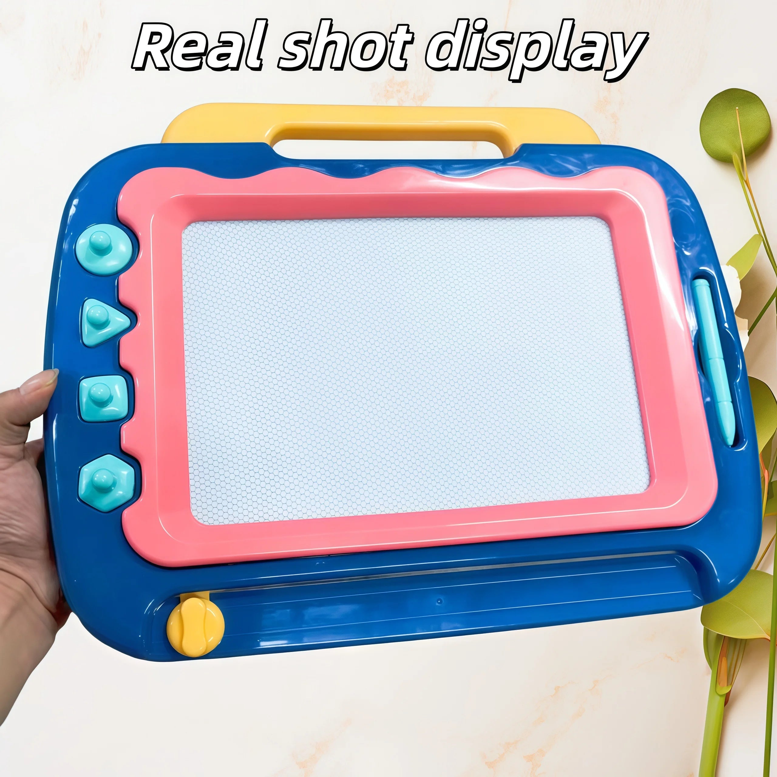 Large Kids' Magnetic Drawing Board — Colorful Erasable Fun, alternate angle