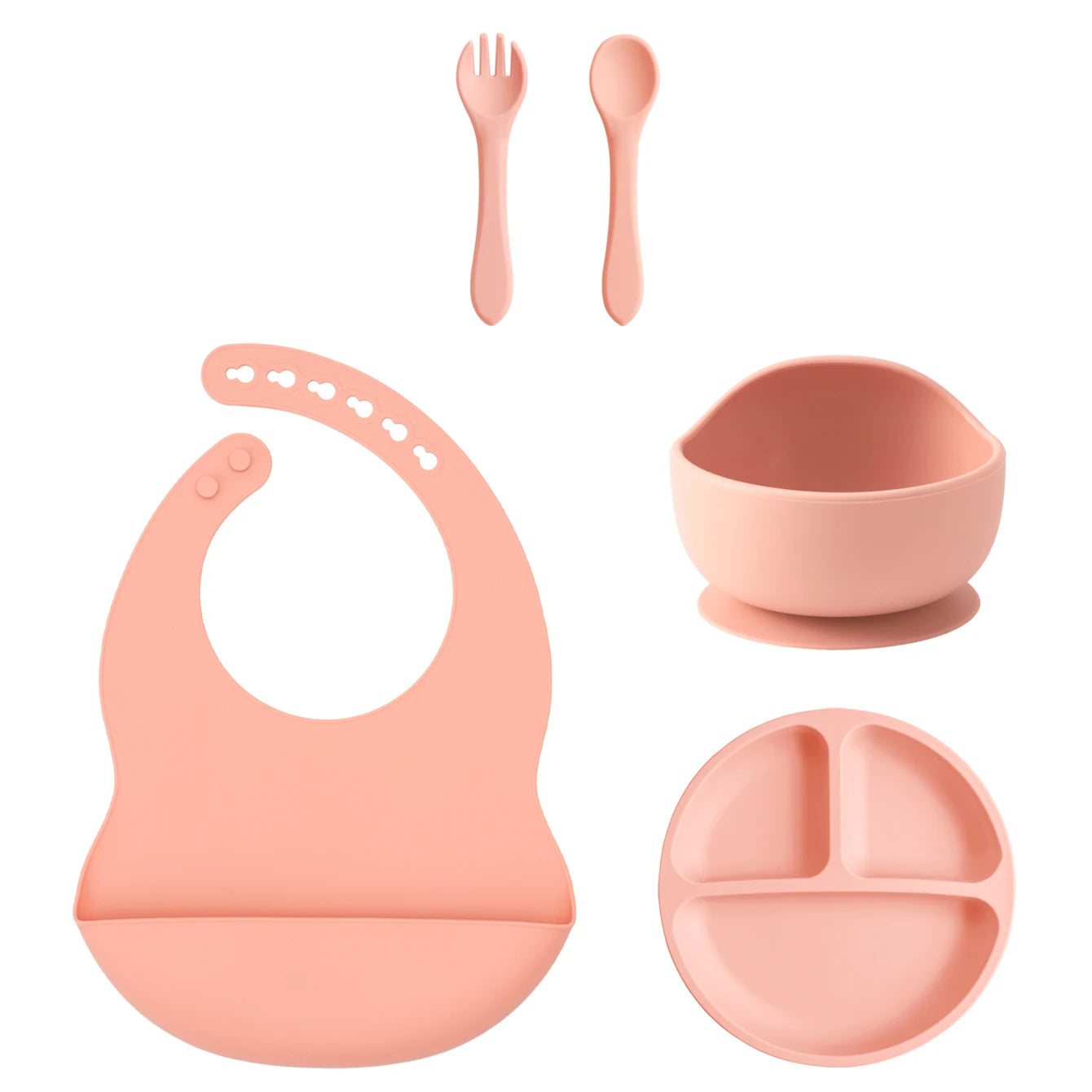 Silicone Baby Feeding Set 5PCS — Gentle Mealtime Essentials, fine detail