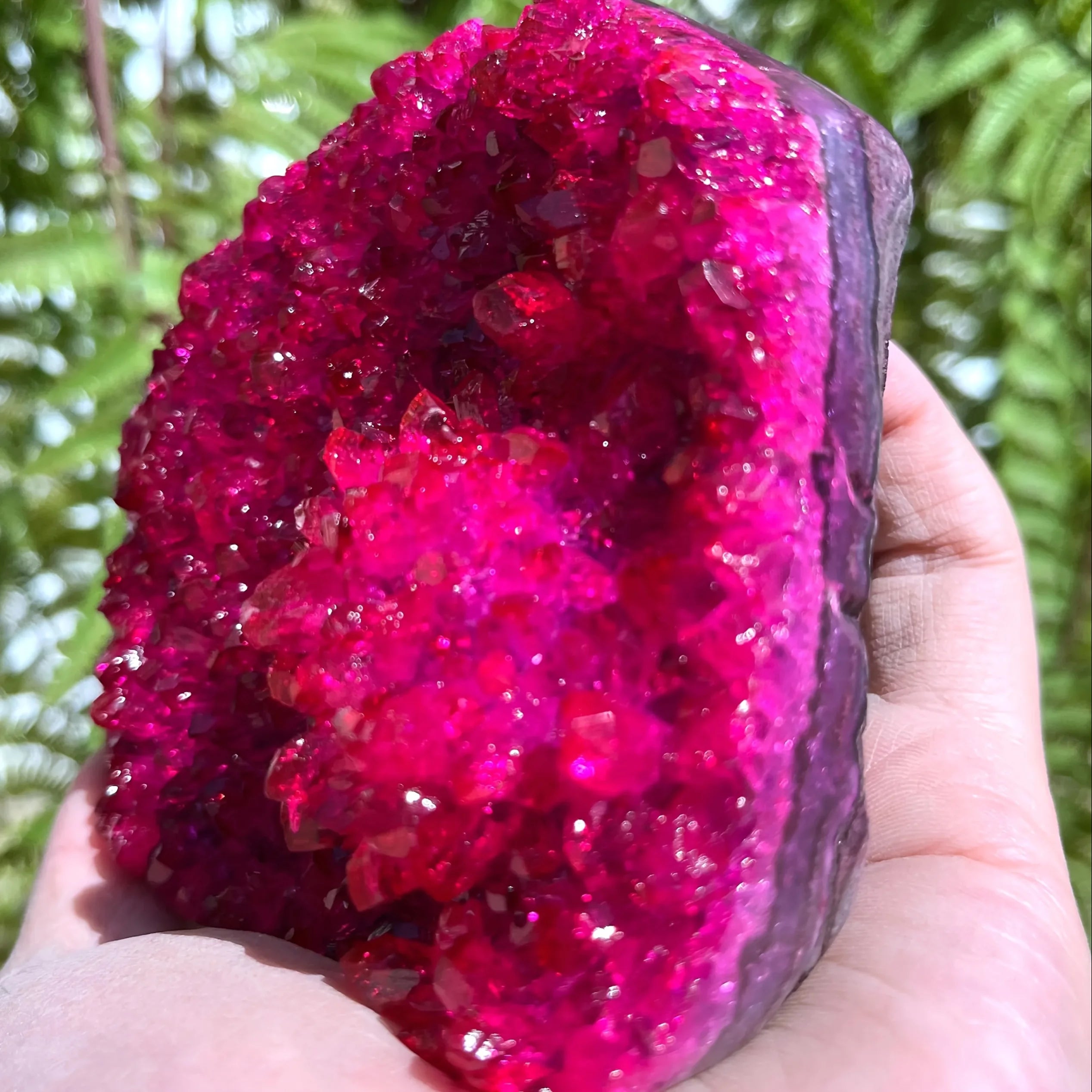 Pink Geode Quartz Cluster — Wellness Home Decor