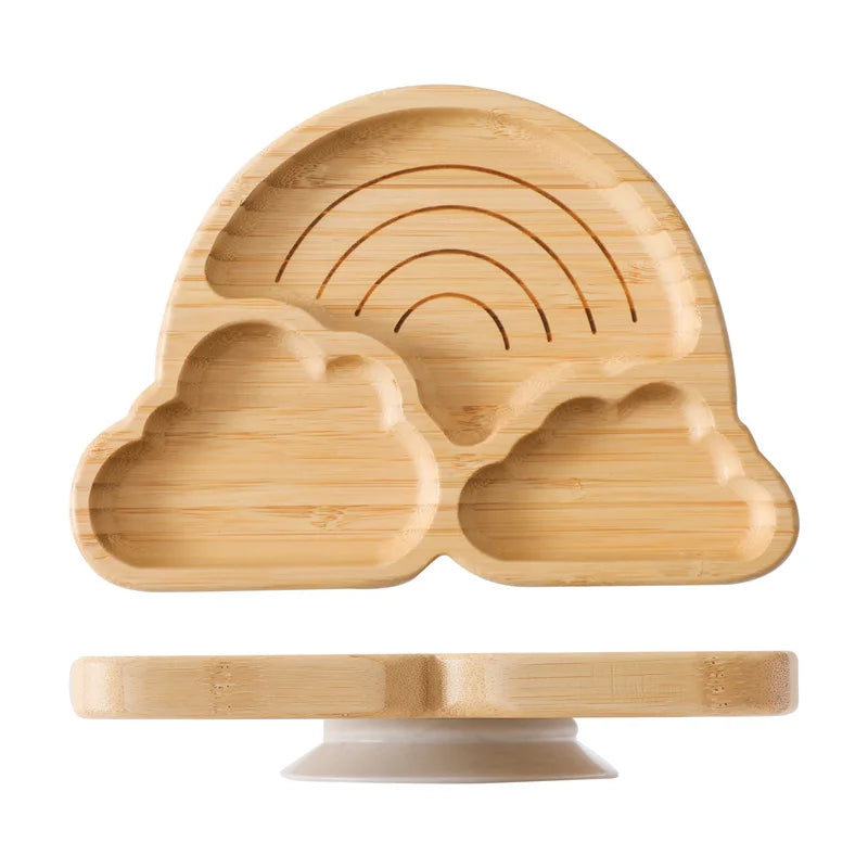 Bamboo Baby Feeding Set — Sun Plate & Suction Bowl, side view