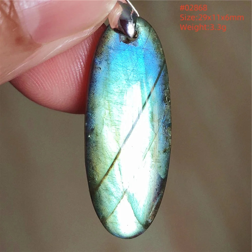 Labradorite Teardrop Pendant — A Soothing Blue Gemstone, soft texture detail