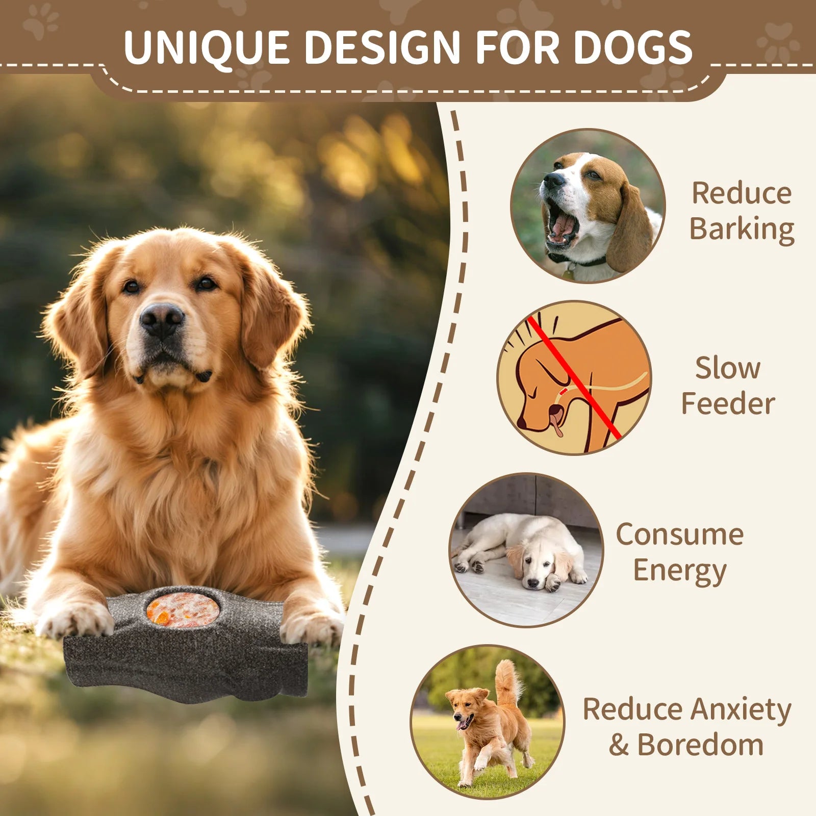 Durable Dog Treat Toy — Calming Frozen Enrichment, lifestyle setting