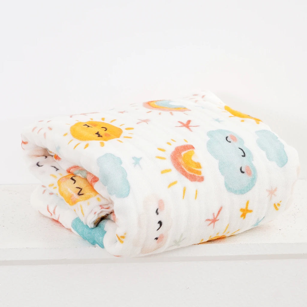 Baby Muslin Swaddle — 6-Layer Cotton Bubble Gauze, elegant display