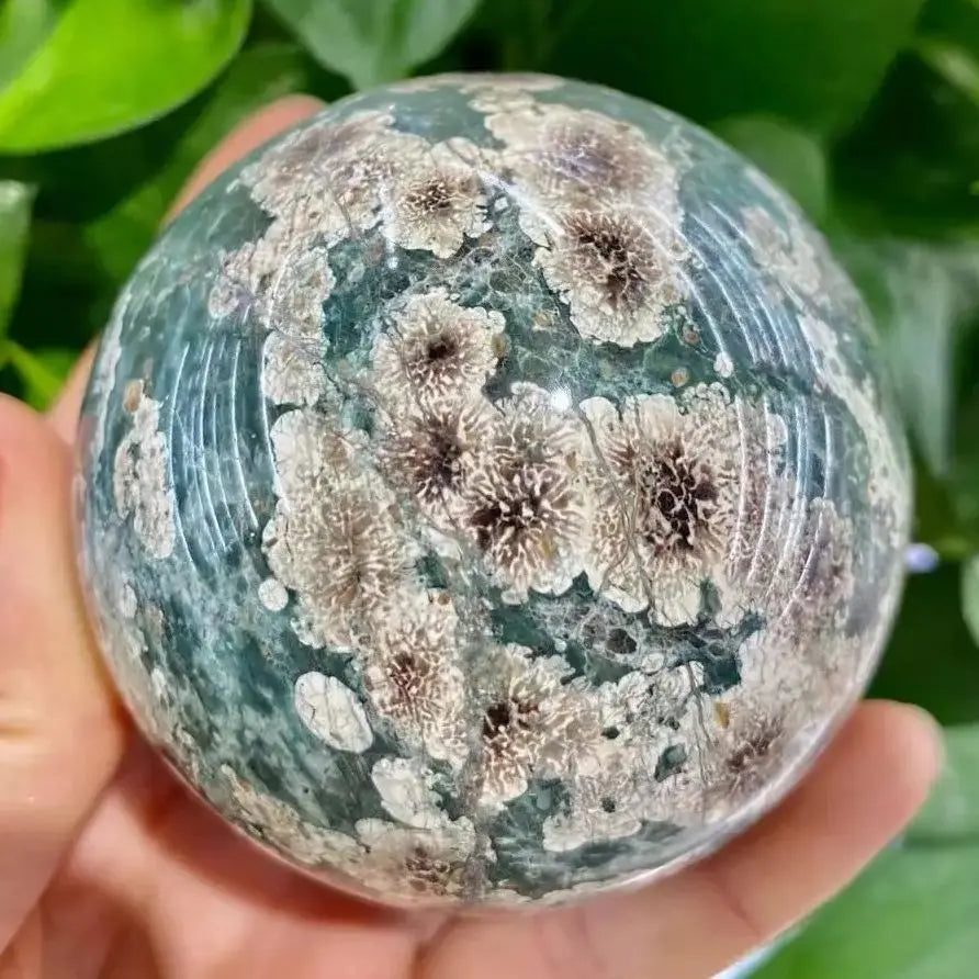 Cherry Blossom Agate Sphere — Gentle Healing Energy, premium quality view