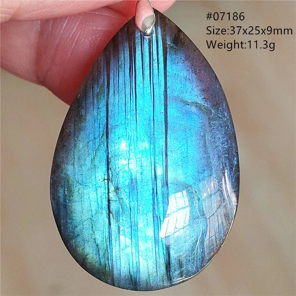 Labradorite Teardrop Pendant — A Soothing Blue Gemstone, premium quality view