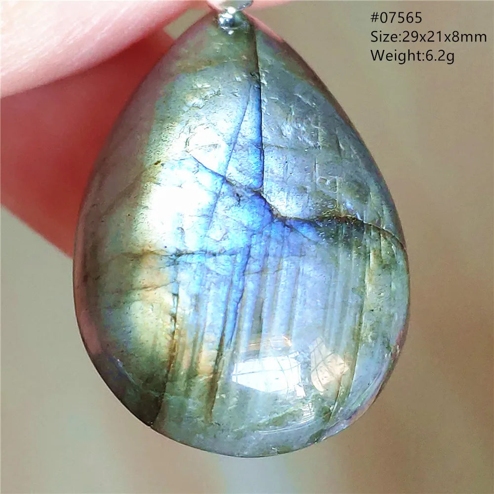 Labradorite Teardrop Pendant — A Soothing Blue Gemstone, soft texture detail
