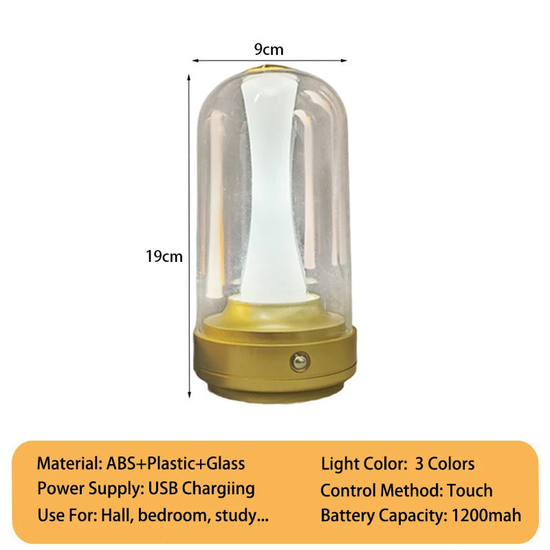Touch-Sensitive Table Lamp — Dimmable Candle Glow, thoughtful detail