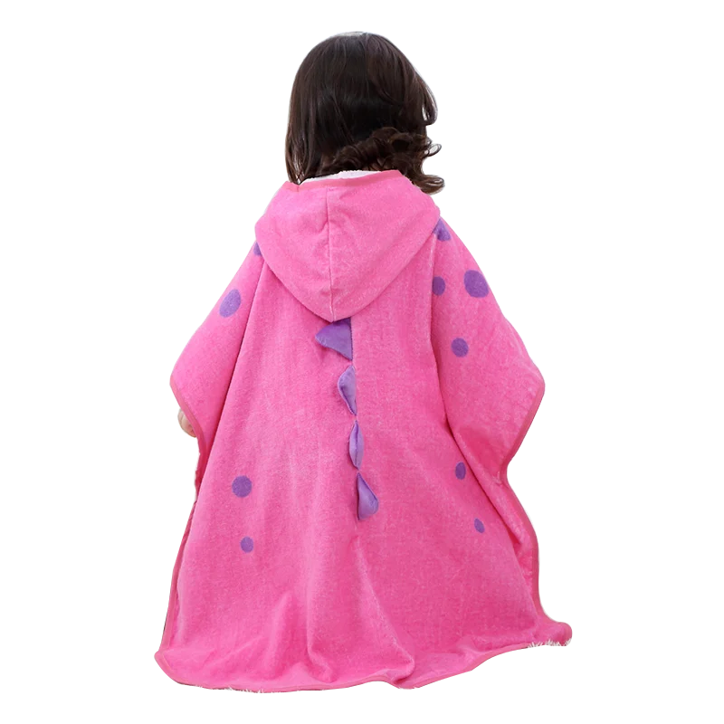 Dinosaur Hooded Poncho — Soft Cotton for Little Ones, alternate angle