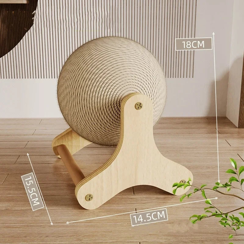Sisal Cat Scratcher Ball — Gentle Claw Care, lifestyle setting