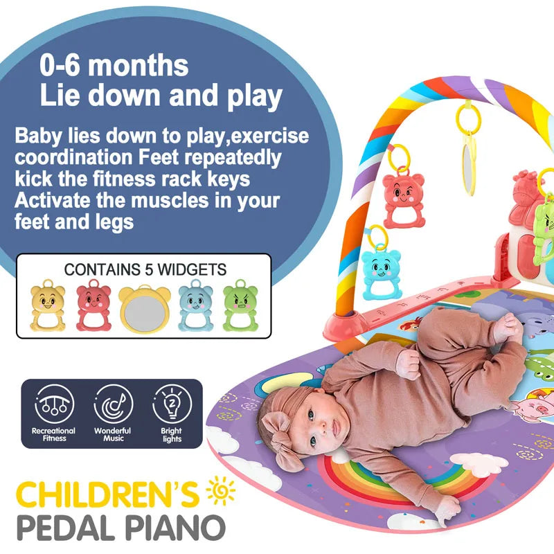 Baby Activity Piano Gym — Infant Musical Play Mat, alternate angle