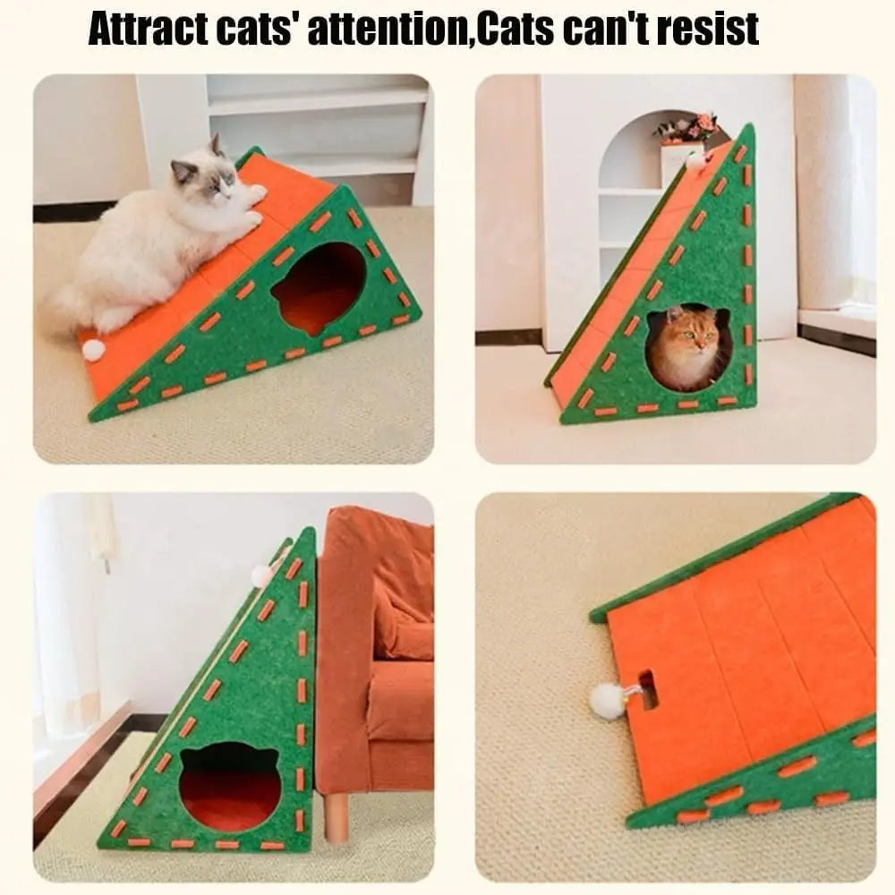 Felt Cat Scratcher — Cozy Hideaway & Play, premium quality view