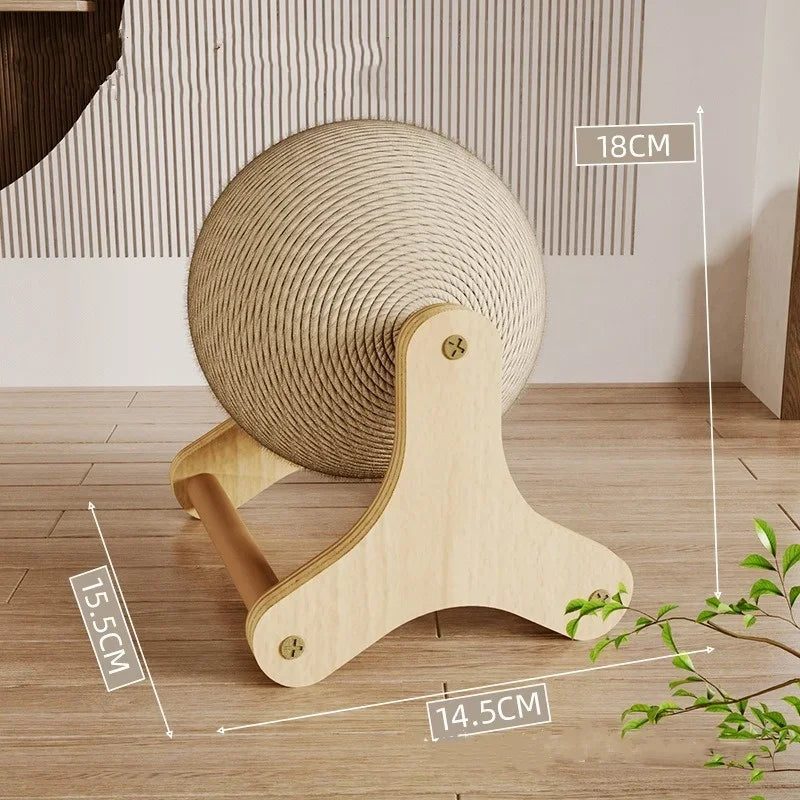 Sisal Cat Scratcher Ball — Gentle Claw Care, soft texture detail
