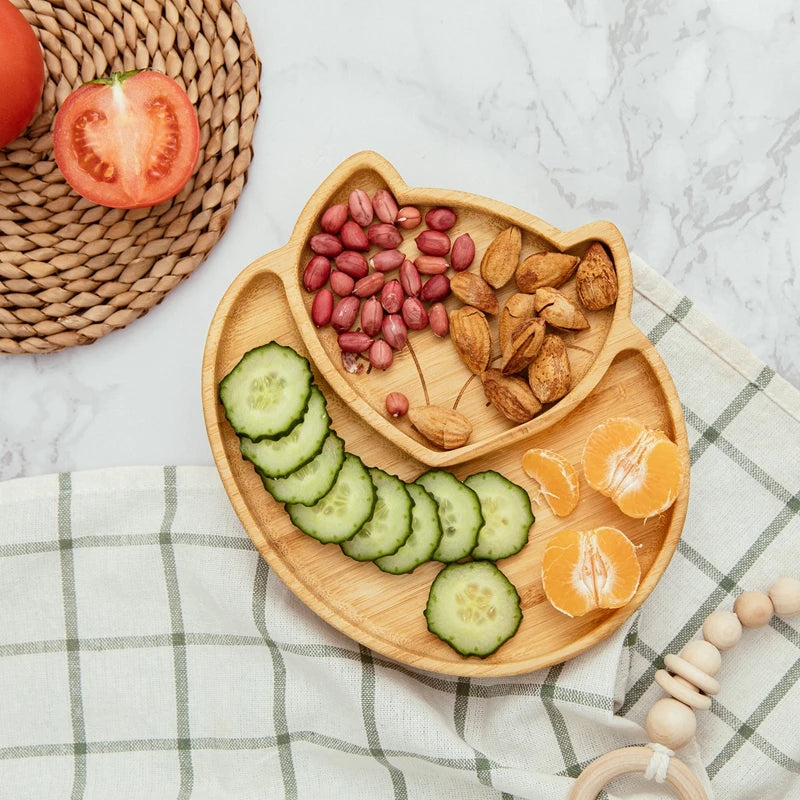 Bamboo Fox Tableware Set — BPA-Free Infant Feeding, close-up detail