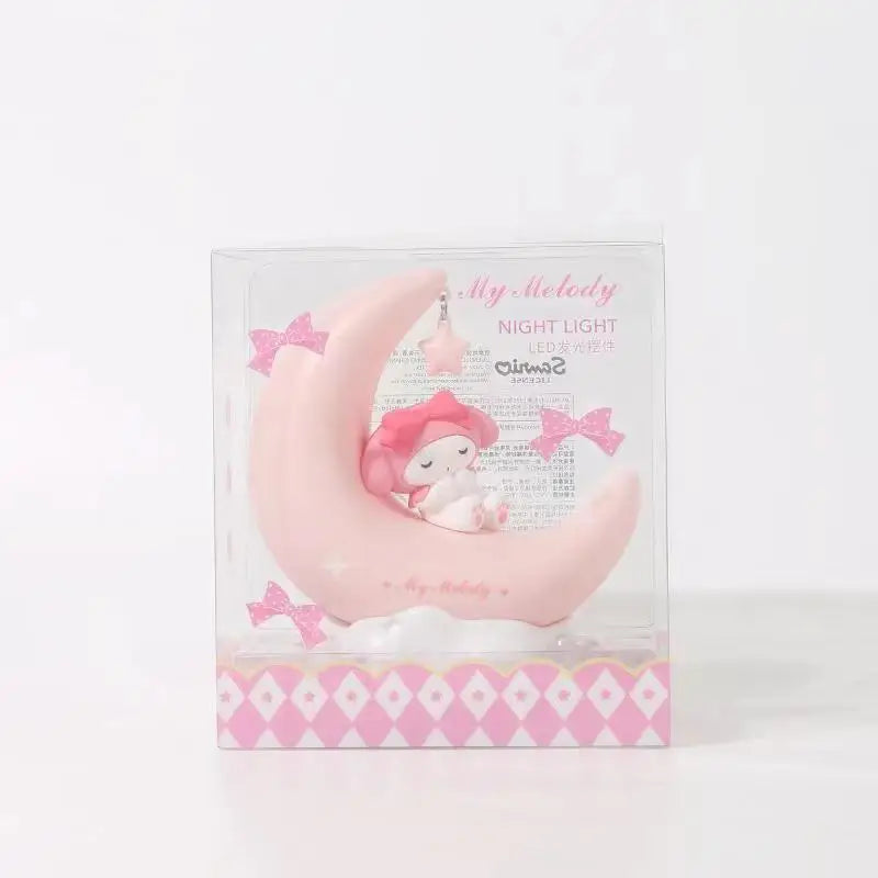 Crescent Moon Night Light — Kuromi & Cinnamoroll Glow, lifestyle setting