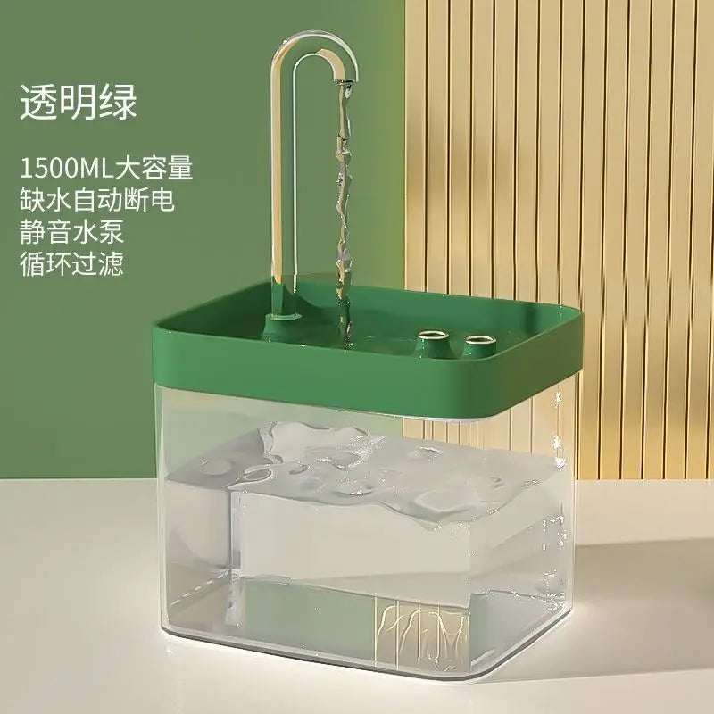 Pet Water Fountain — Ultra-Quiet 1.5L Fresh Flow, top view