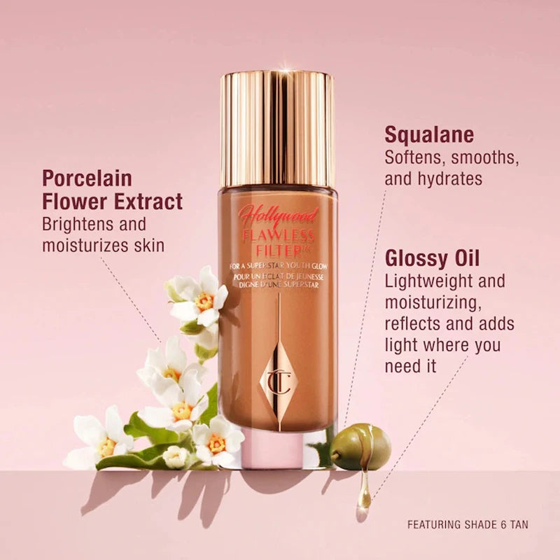 Charlotte Tilbury Liquid Filter — 5 Colors for Flawless Glow, close-up detail