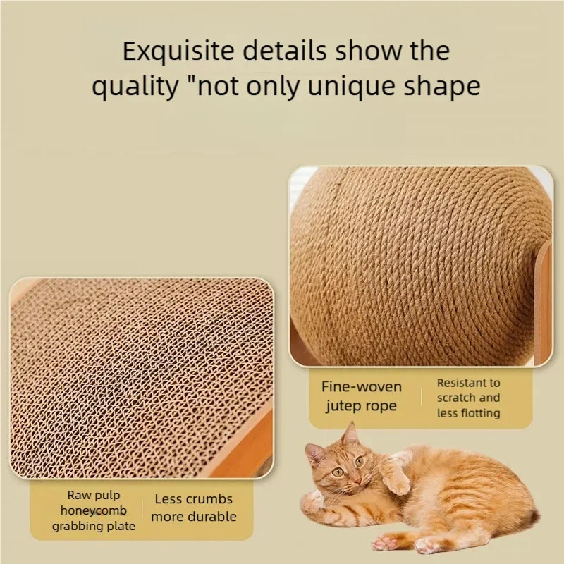 Sisal Scratching Ball — Natural Wood Cat Scratcher, premium quality view