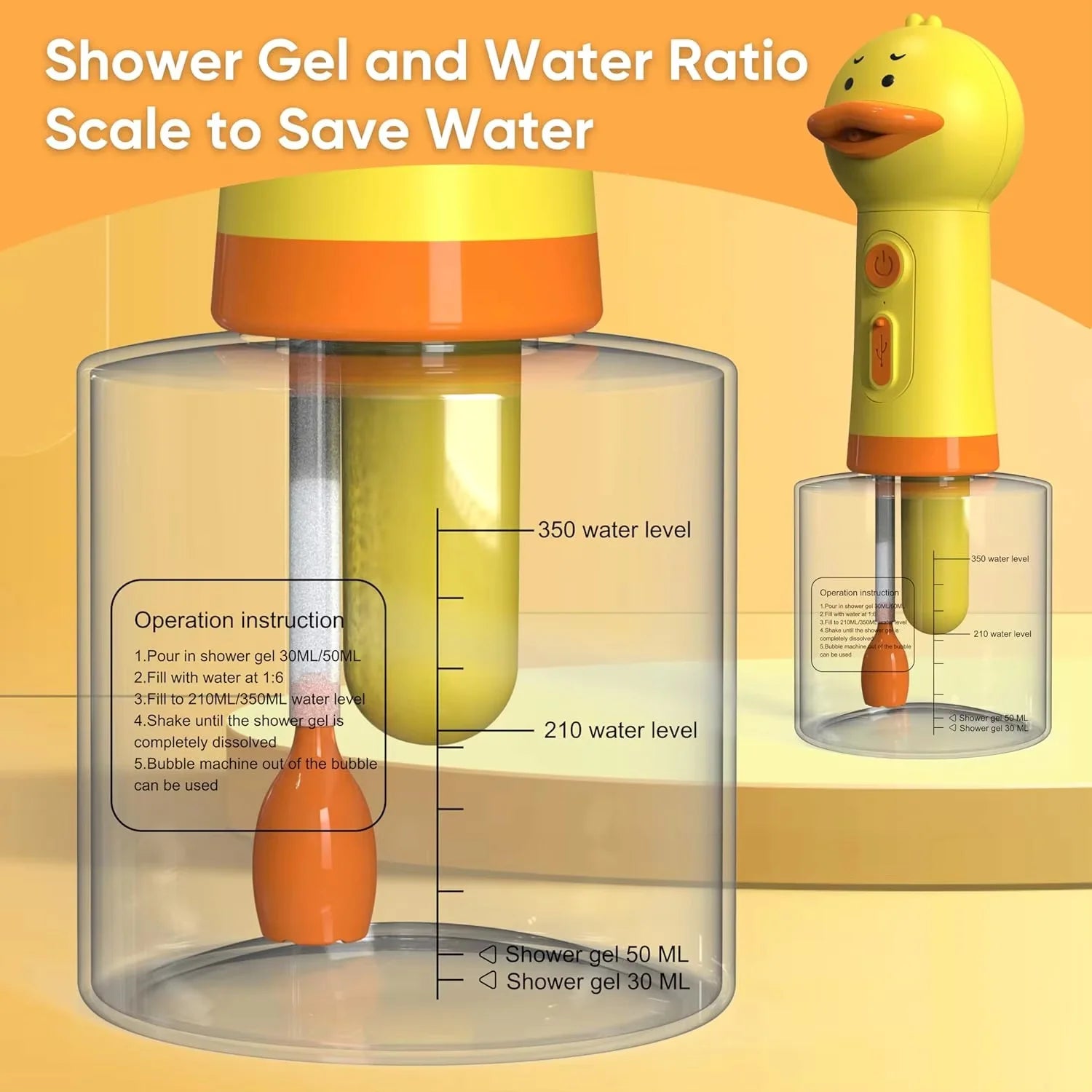Duck Pet Foam Dispenser — USB Automatic Foamer, alternate angle