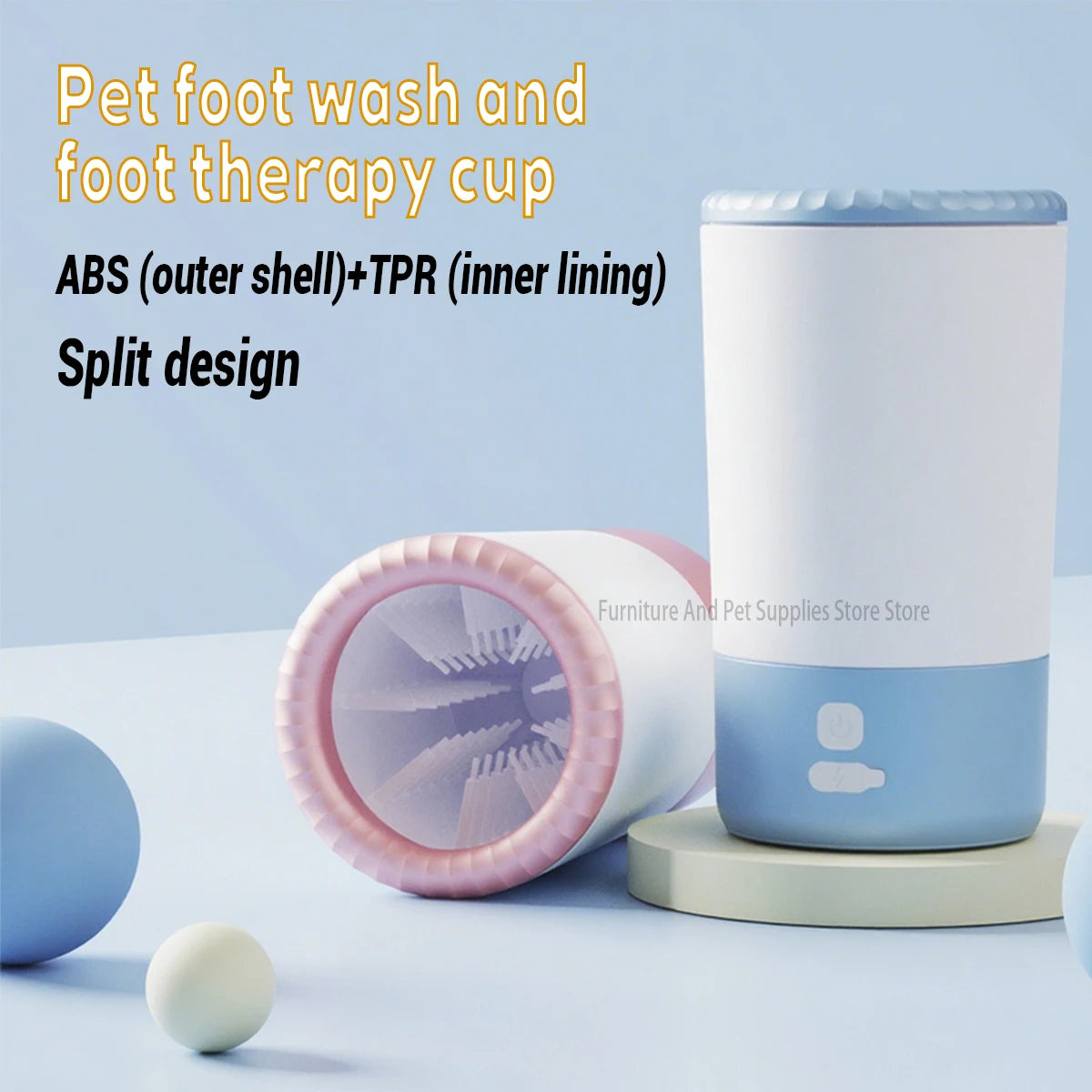Pet Electric Paw Cleaner — IPX4 Waterproof Design, alternate angle