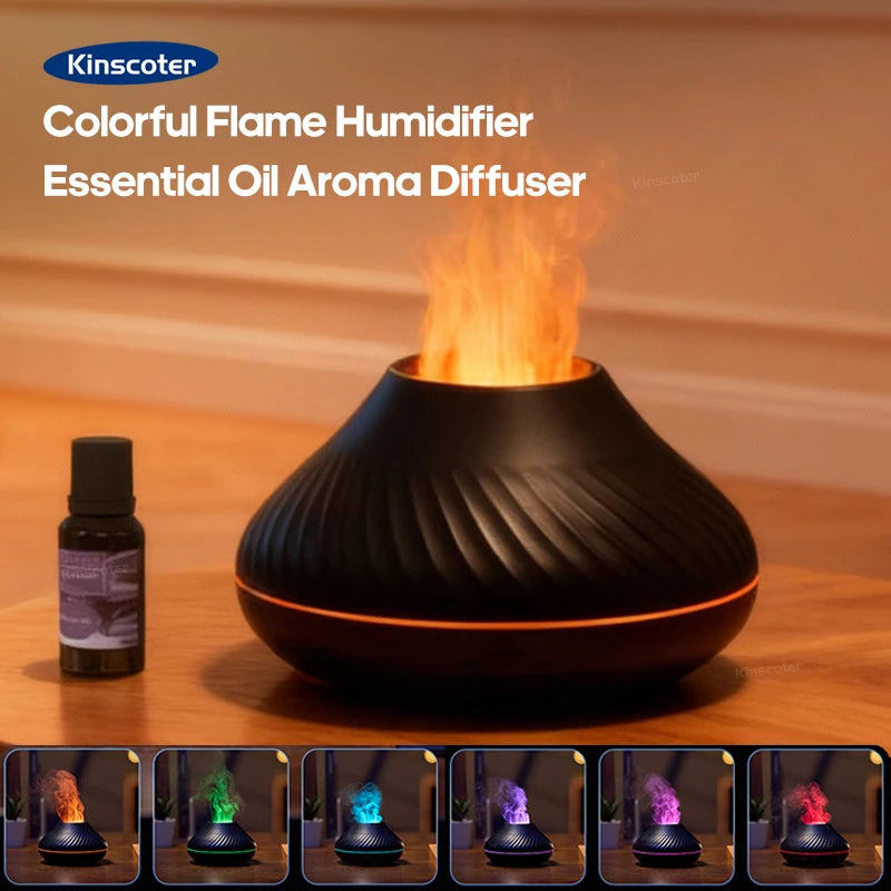 Volcanic Aroma Diffuser — Colorful Flame Humidifier 130ml