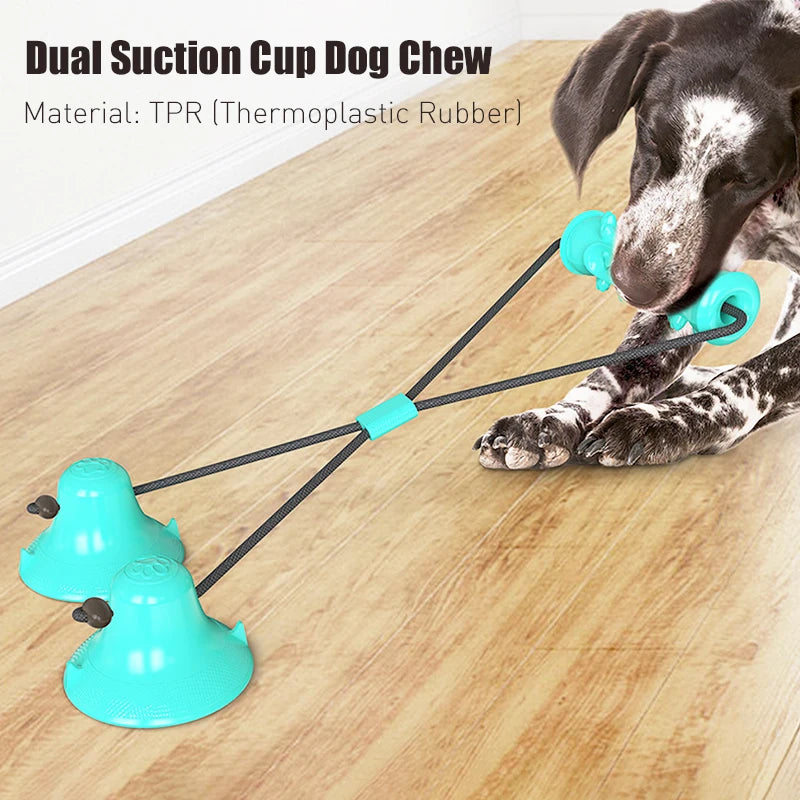 Dual Suction Cup Dog Chew — Engaging Dental Play