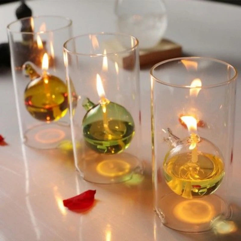 Glass Oil Lamp — Gentle Ambiance for Your Home, close-up detail