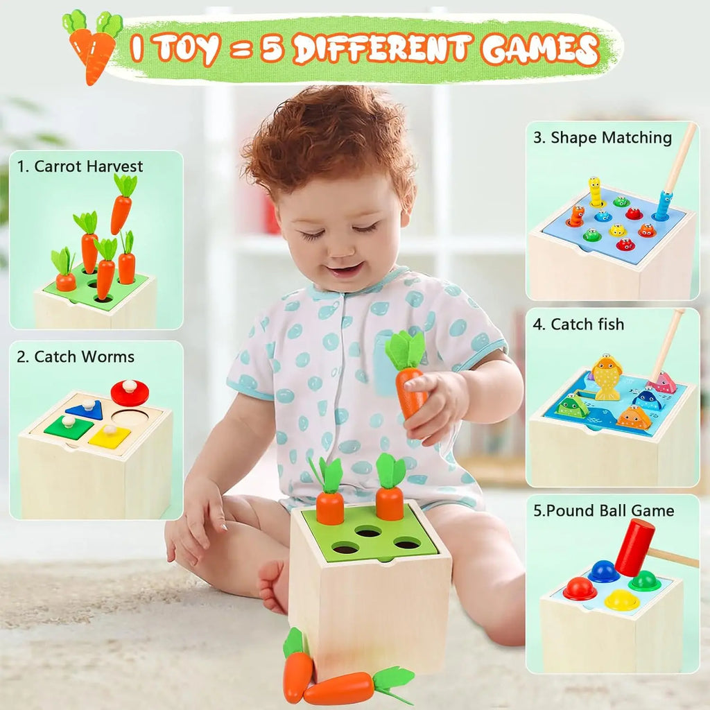 Wooden Montessori Activity Kit — Early Toddler Play, alternate angle