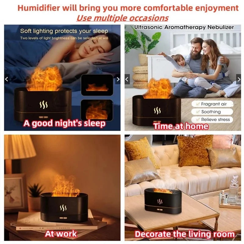 Aroma Diffuser with Flame Effect — Gentle Humidifying Mist, lifestyle setting