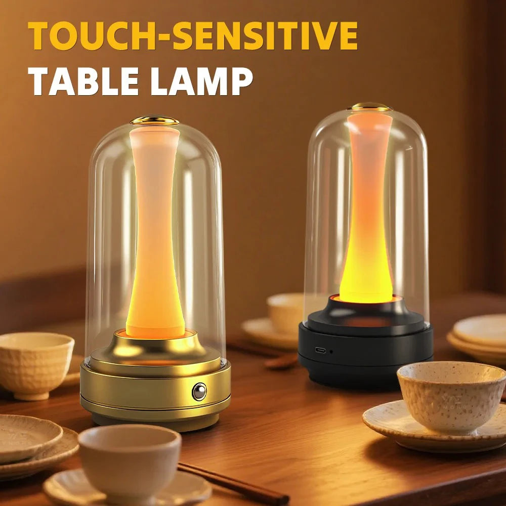 Touch-Sensitive Table Lamp — Dimmable Candle Glow