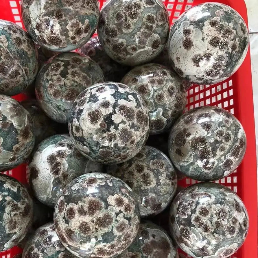 Cherry Blossom Agate Sphere — Gentle Healing Energy, lifestyle setting