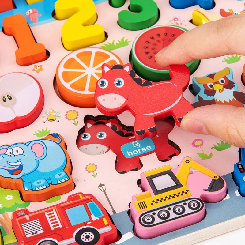 Montessori Wooden Learning Board — Playful Skill Development, alternate angle
