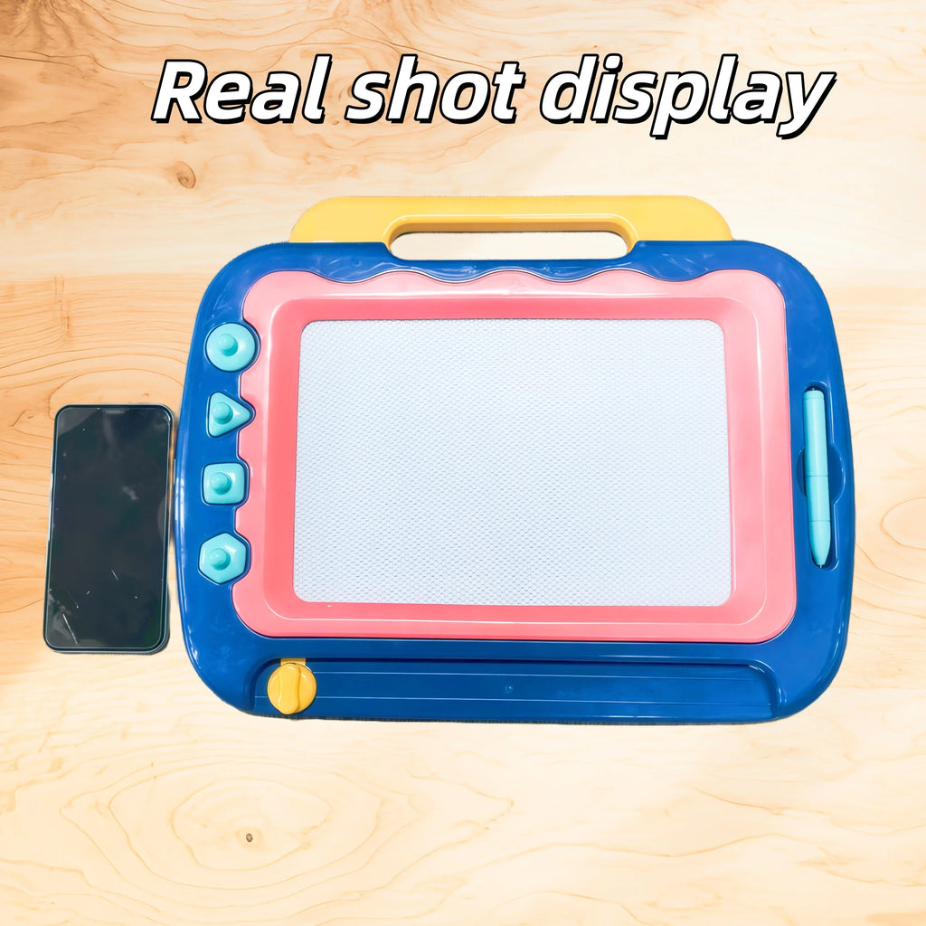 Large Kids' Magnetic Drawing Board — Colorful Erasable Fun, close-up detail