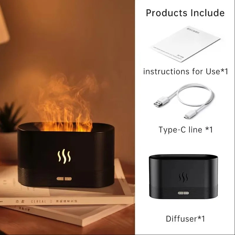 Aroma Diffuser with Flame Effect — Gentle Humidifying Mist, thoughtful detail