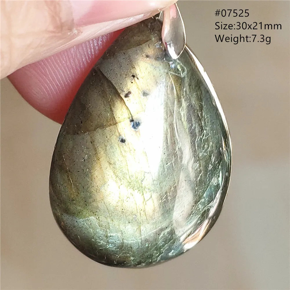 Labradorite Teardrop Pendant — A Soothing Blue Gemstone, natural finish