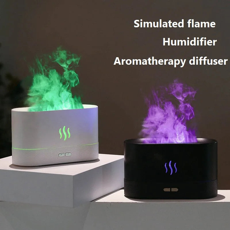 Aroma Diffuser with Flame Effect — Gentle Humidifying Mist