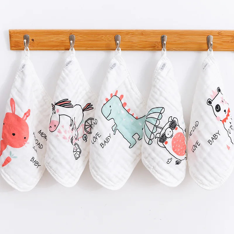 Baby Muslin Squares 5-Piece — Gentle Absorbent Cloths