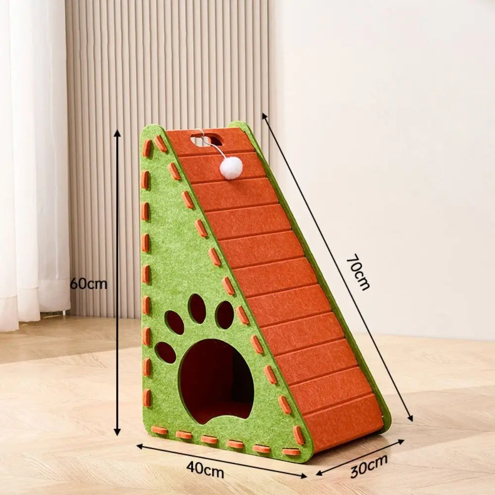 Felt Cat Scratcher — Cozy Hideaway & Play, lifestyle setting