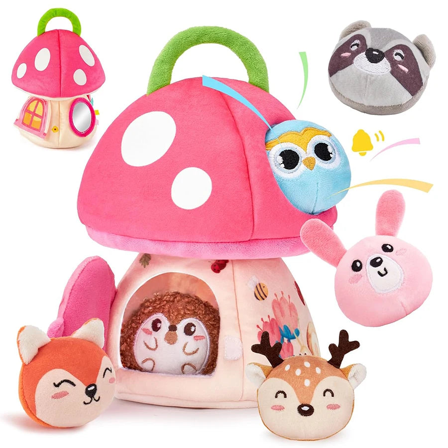 Montessori Farm Sensory Toy — Soft Stuffed Animals & Barn, elegant display