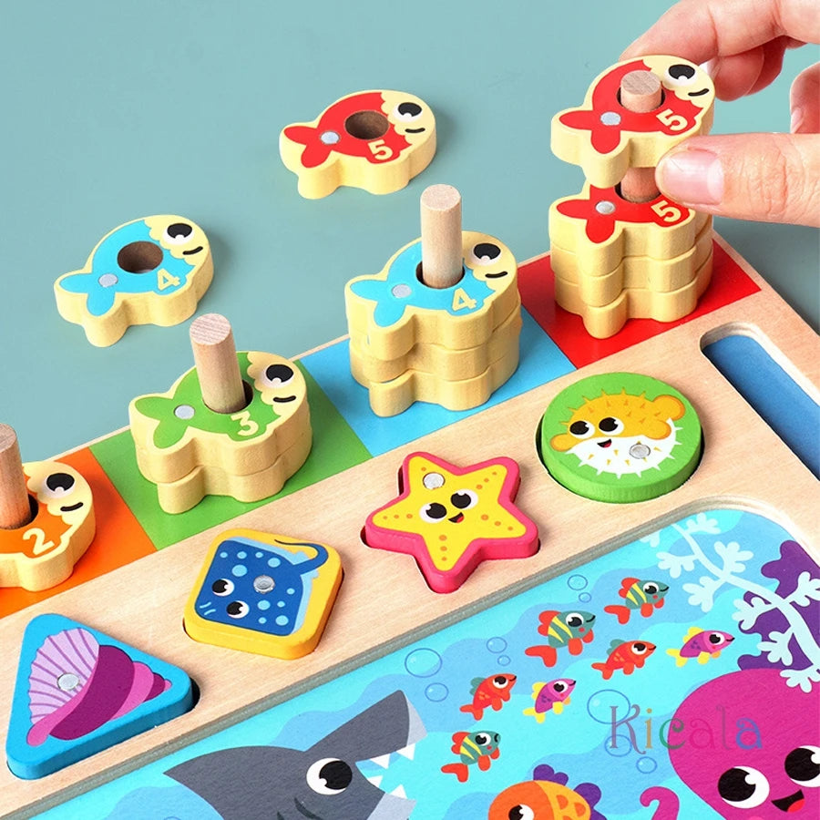 Montessori Wooden Activity Board — Early Learning Fun, alternate angle