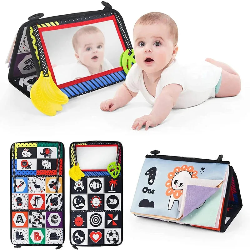 Baby Cloth Book with Mirror — Soft Sensory Play